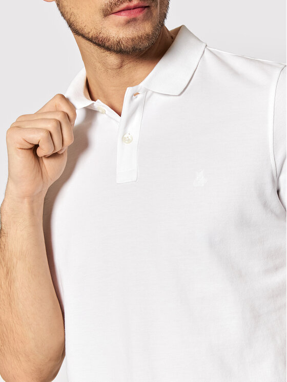 Marc O'Polo Marc O'Polo Тениска с яка и копчета B21 2266 53000 Бял Regular Fit