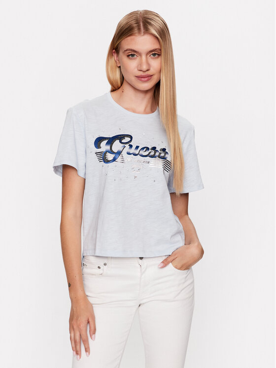 Guess T-krekls Logo W3GI33 KB3P0 Zils Boxy Fit