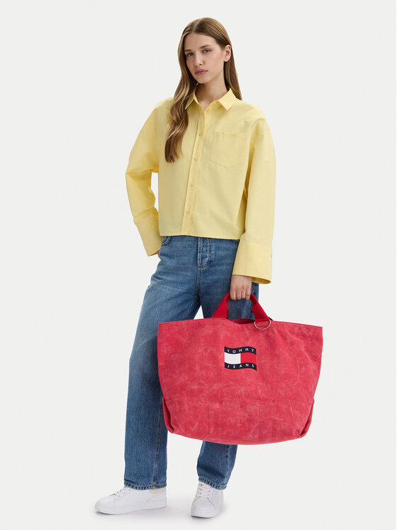 Tommy Jeans Tommy Jeans Torbica Tjw Wave Flag Med Tote AW0AW18466 Koraljna