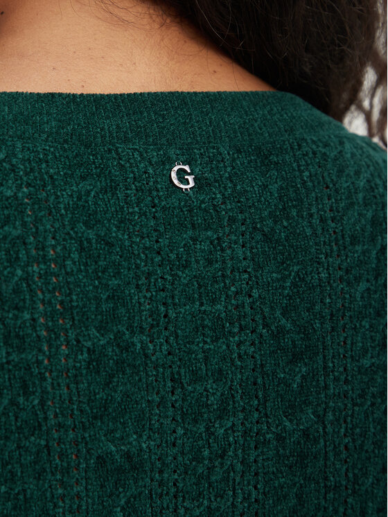 Guess Guess Sukienka dzianinowa W6BK31 Z1443 Zielony ciemny Regular Fit