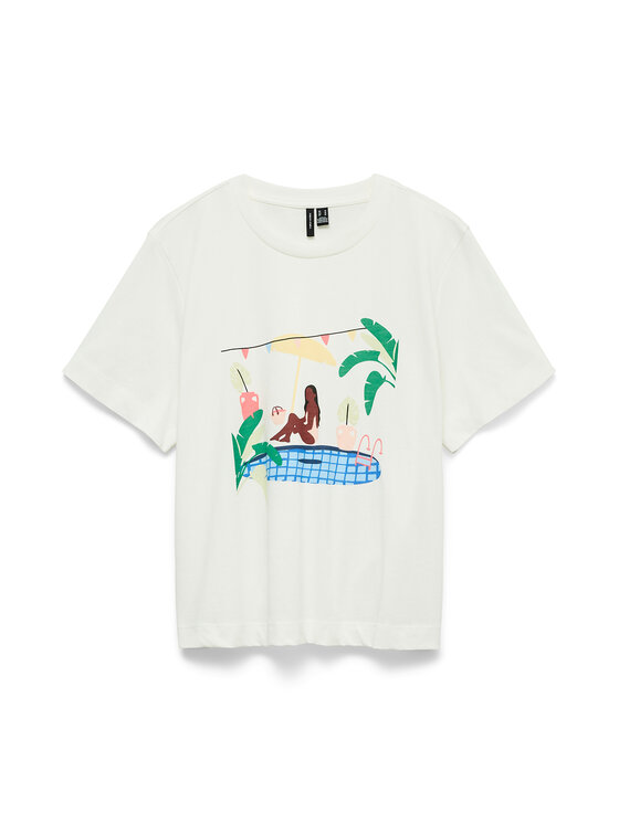 Vero Moda Vero Moda T-Shirt Emily 10344804 Bílá Regular Fit