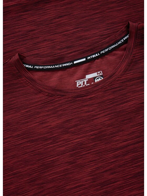 PITBULL PITBULL Koszulka techniczna Casual Sport Small Logo Bordowy Regular Fit