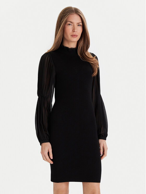 French Connection French Connection Kötött ruha 71ZBU Fekete Slim Fit
