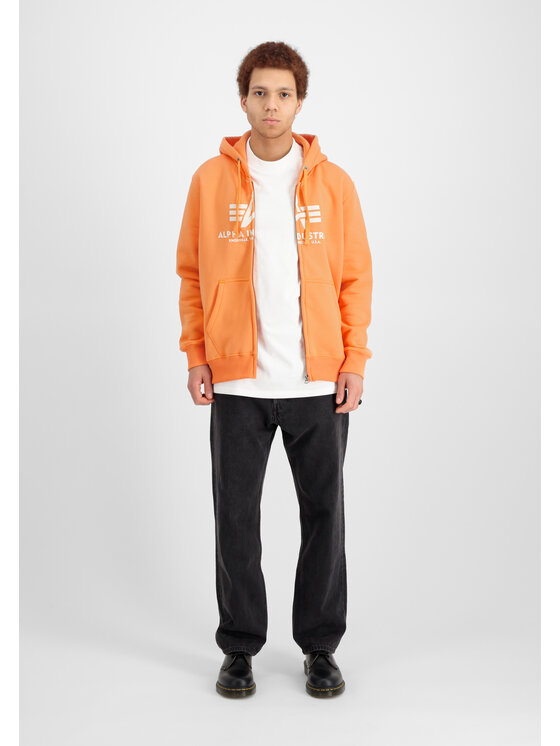 Alpha Industries Alpha Industries Bluza Basic Puff Print Zip Hoodie Pomarańczowy Regular Fit