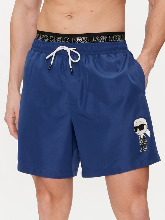 KARL LAGERFELD Pantaloni scurți de plajă 235M2213 Bleumarin Regular Fit
