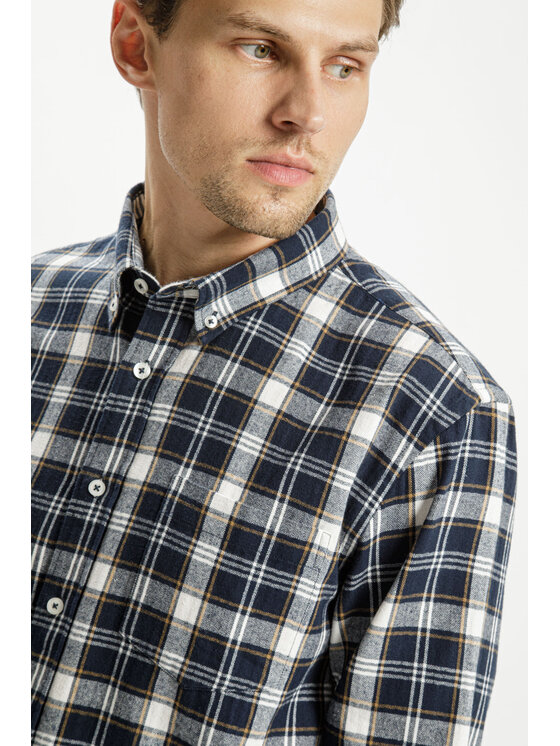 Cross Jeans Cross Jeans Koszula 35570-001 Granatowy Regular Fit