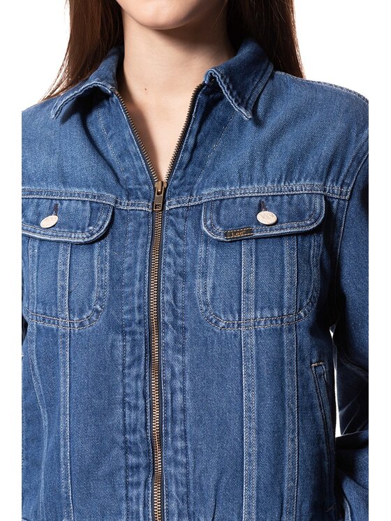 Lee Lee Kurtka damska RIDER CROPPED Niebieski Slim Fit