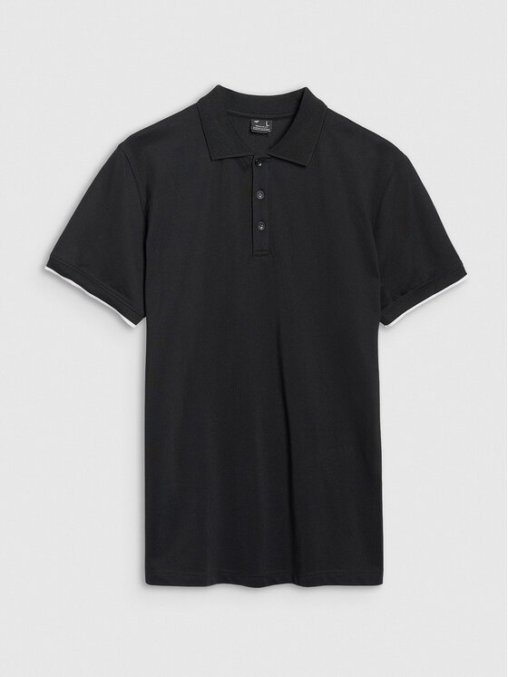 4F 4F Polo MIDSHOP TEXTILE Czarny Regular Fit