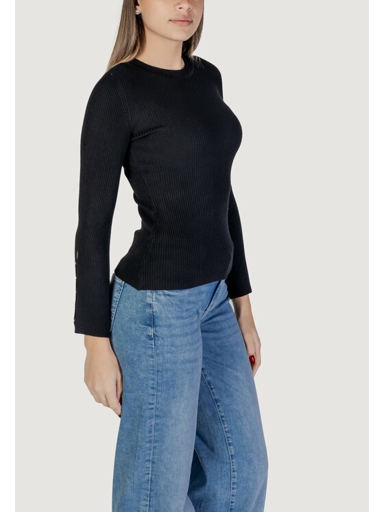 ONLY ONLY Maglione ONLNATASHA LS O-NECK PEARL CC KNT Nero Shirt Fit