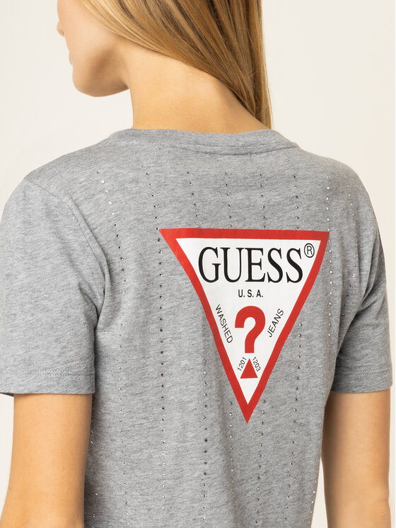 Guess Guess Marškinėliai Krystal Tee W01I70 K46D0 Pilka Regular Fit