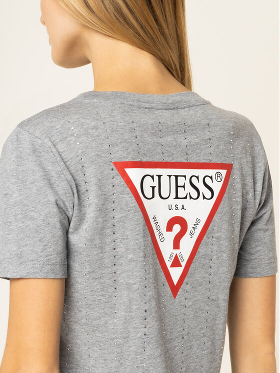 Guess Guess Tričko Krystal Tee W01I70 K46D0 Sivá Regular Fit