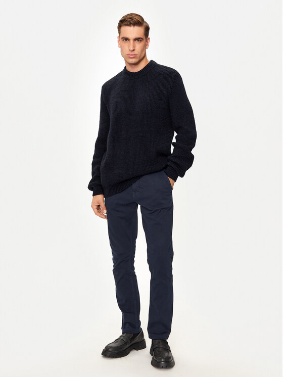 Mustang Mustang Sweter Emil C 1015801 Granatowy Regular Fit