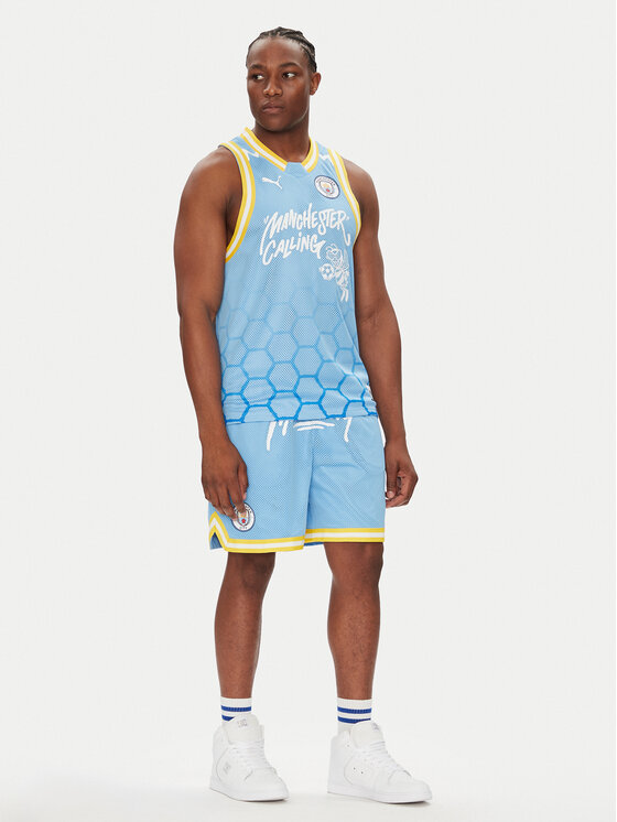 Puma Puma Tank top marškinėliai Hoops Manchester City 631693 Žydra Regular Fit