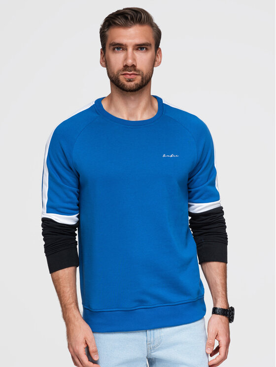 Ombre Ombre Mikina OM-SSNZ-22FW-003 Modrá Regular Fit