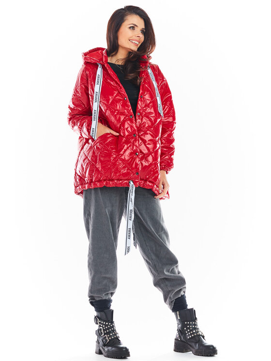 Awama Awama Kurtka damska A385 Czerwony Basic Fit
