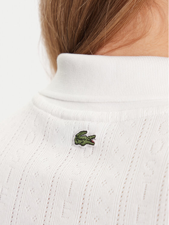 Lacoste Lacoste Тениска с яка и копчета DF5296 Екрю Slim Fit