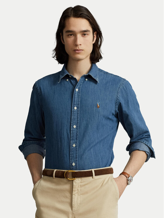 Polo Ralph Lauren Polo Ralph Lauren дънкова риза 710792043001 Син Custom Fit