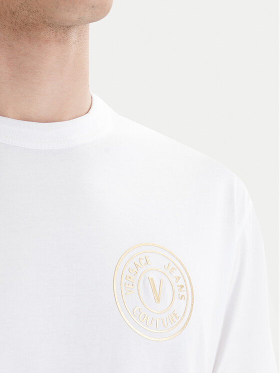 Versace Jeans Couture Versace Jeans Couture T-särk 80GAHT04 CJ00T Valge Regular Fit