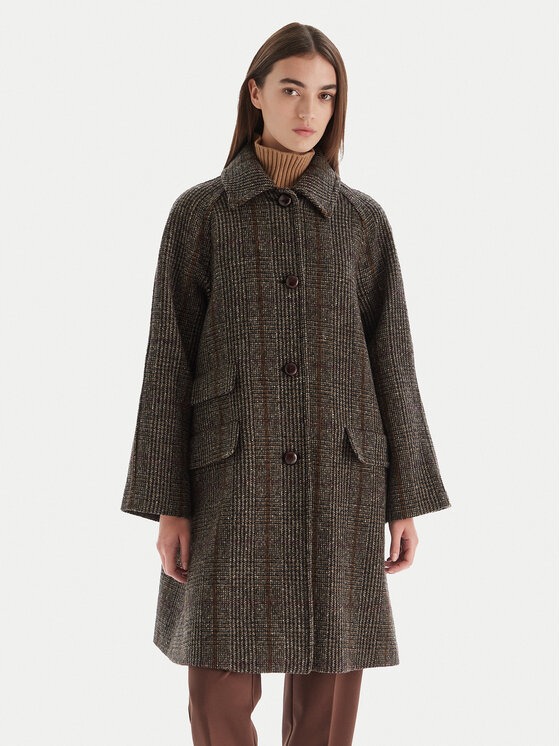 Weekend Max Mara Weekend Max Mara Volneni plašč Pitone 2525016112 Rjava Regular Fit