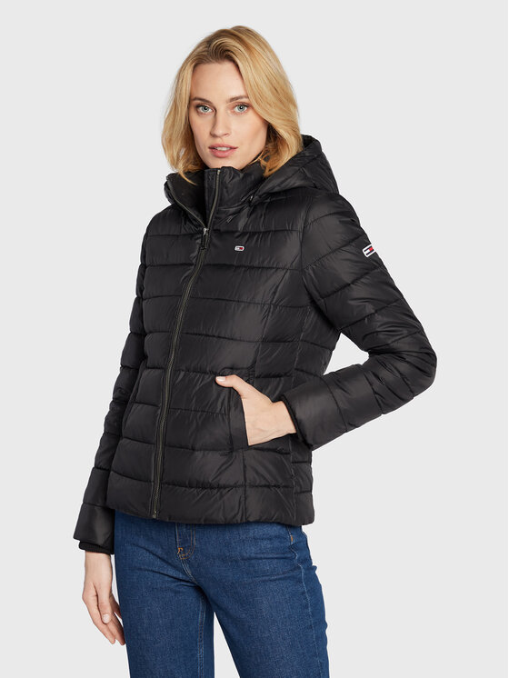 Tommy Jeans Tommy Jeans Átmeneti kabát Basic DW0DW13741 Fekete Regular Fit