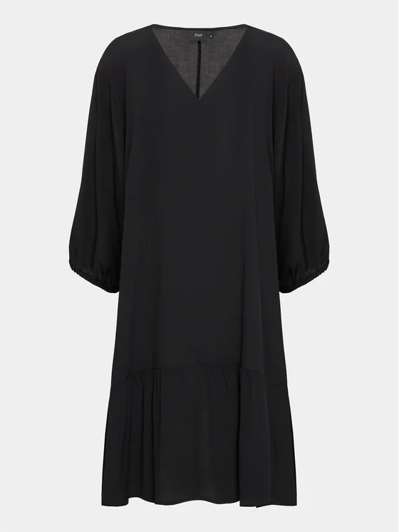 Zizzi Kleid für den Alltag V00057I Schwarz Regular Fit