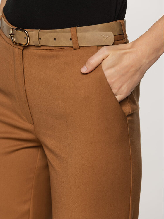 Willsoor Willsoor Spodnie materiałowe 67874 Brązowy Straight Leg