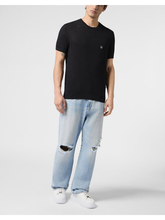 PHILIPP PLEIN PHILIPP PLEIN Tričko 30681 Čierna Regular Fit