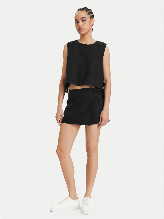 Tommy Jeans Tommy Jeans Top DW0DW22779 Negru Regular Fit