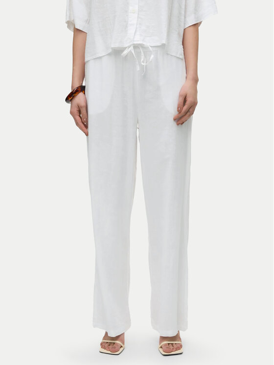 Vero Moda Vero Moda Szövet nadrág Linn 10305091 Fehér Loose Fit