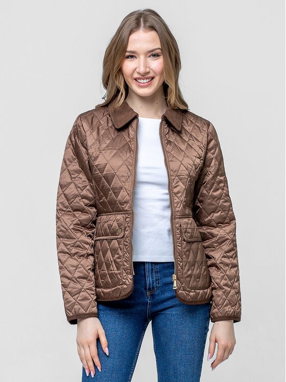 Perso Perso Kurtka przejściowa BLE268015F Brązowy Regular Fit