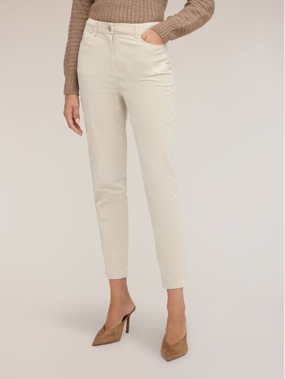 Motivi Motivi Pantaloni di tessuto P40BQ004995N011 Bianco Flare Fit