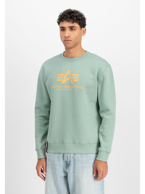 Alpha Industries Alpha Industries Bluza Basic Big Logo Sweatshirt Zielony Regular Fit