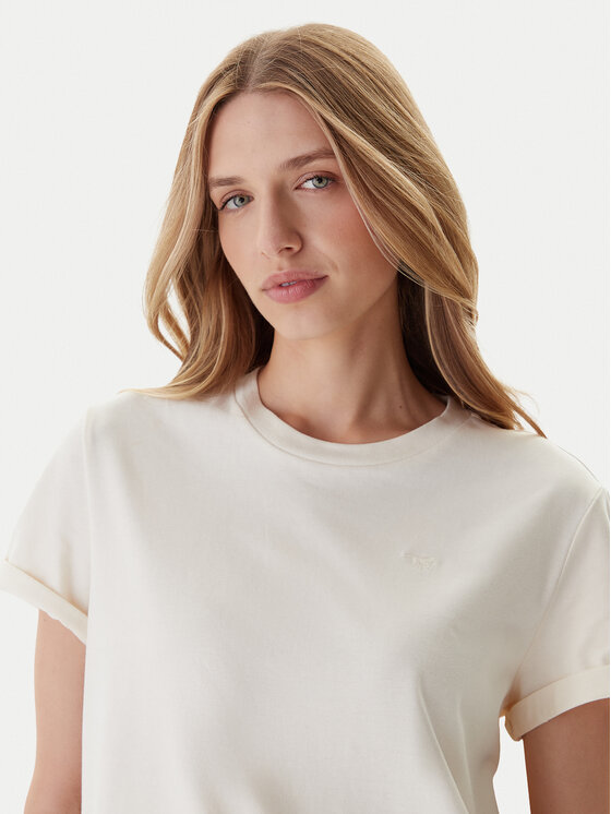 Mustang Mustang T-krekls Monroe 1016755 Écru Relaxed Fit