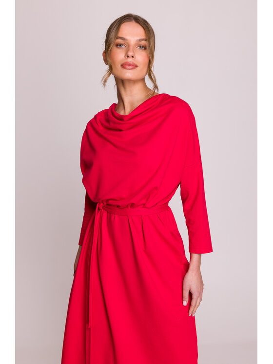Stylove Stylove Večerní šaty S403 Červená Premium Fit