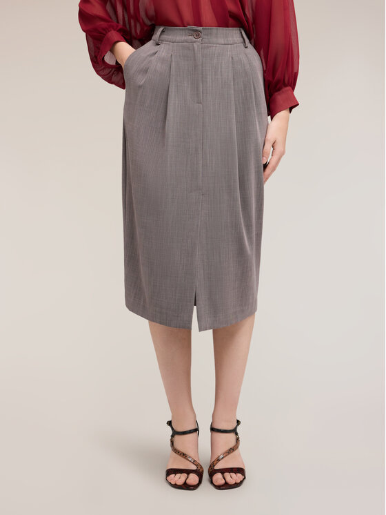 Motivi Motivi Spódnica midi 1065Q001246N0S3 Szary Baggy Fit