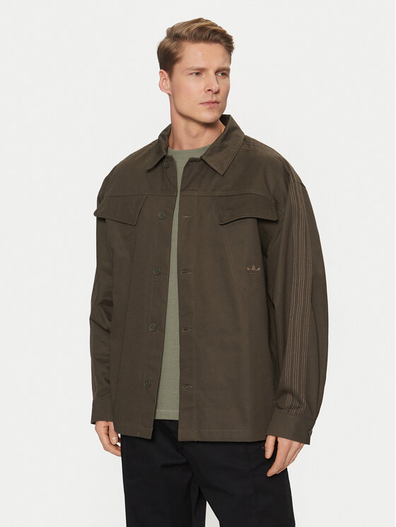 adidas adidas Cămașă Premium Essentials Workwear JD3343 Kaki Loose Fit
