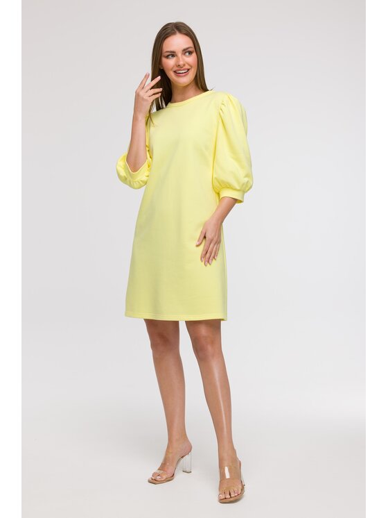 BeWear BeWear Sukienka letnia B291 Żółty Comfortable Fit
