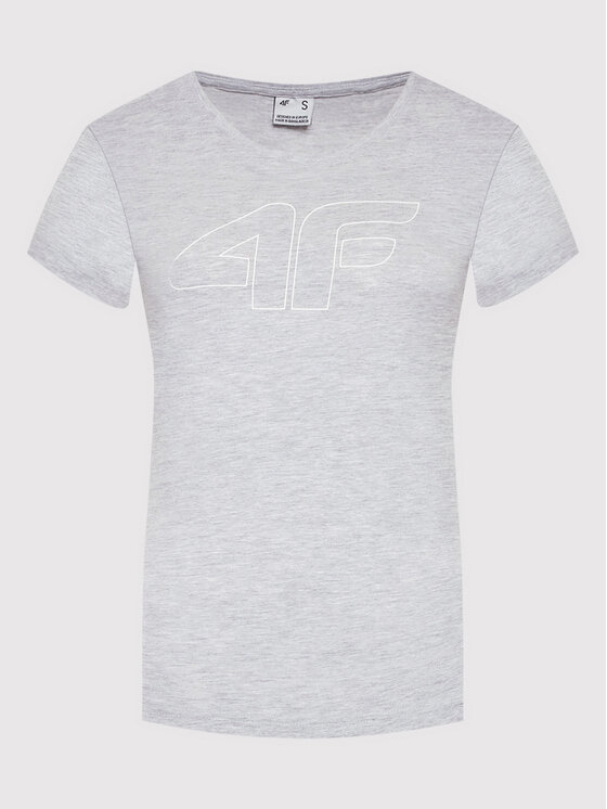 4F 4F T-Shirt H4L22-TSD353 Szary Regular Fit