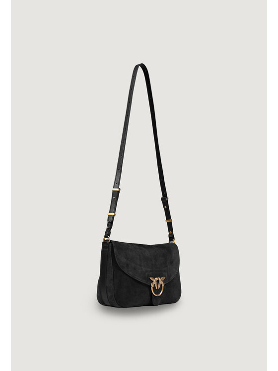 PINKO PINKO Torebka LOVE SATCHEL CLASSIC SUEDE Czarny