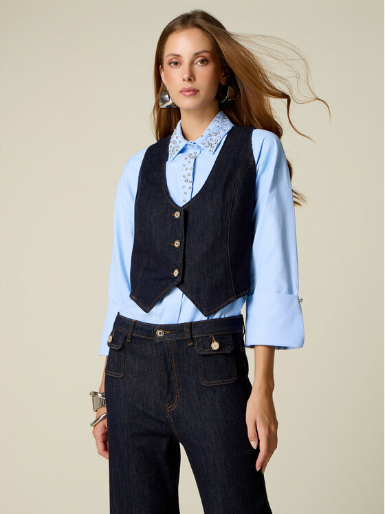 Oltre Oltre Giacca da abito L403R000072N034 Blu Cropp Fit