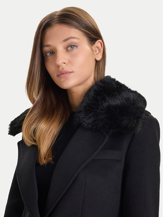 Guess Guess Płaszcz wełniany W5BL19 W2642 Czarny Regular Fit
