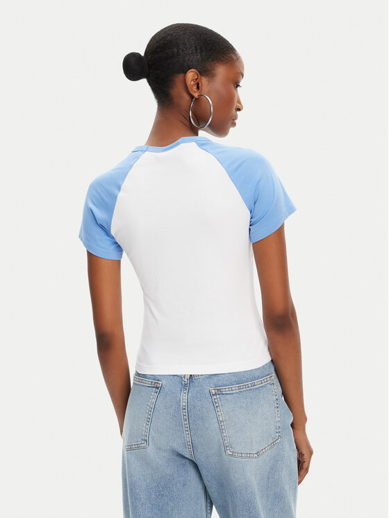 Juicy Couture Juicy Couture Тишърт Contrast JCWCT125307 Бял Slim Fit