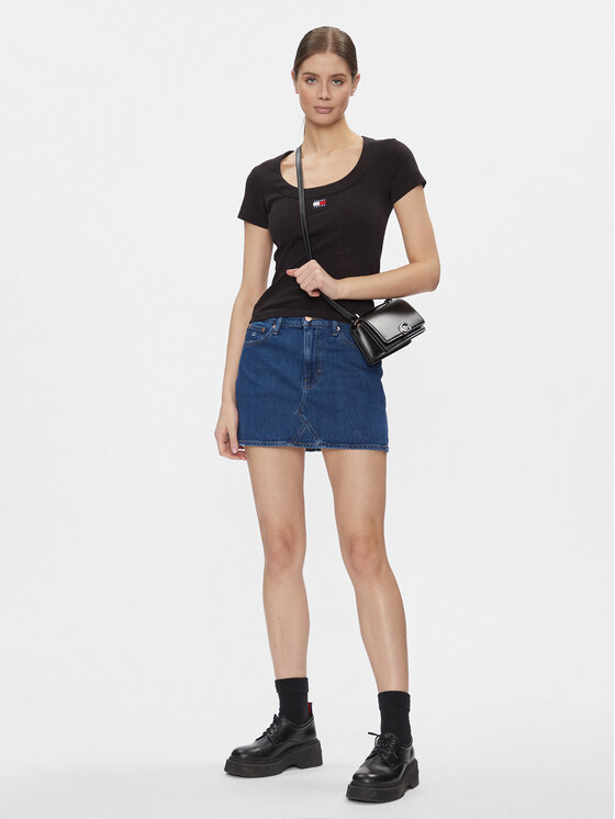 Tommy Jeans Tommy Jeans Fustă de blugi Izzie DW0DW17287 Albastru Regular Fit