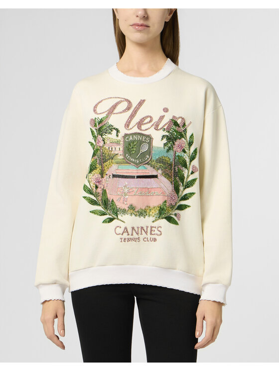 PHILIPP PLEIN PHILIPP PLEIN Bluza 30525 Biały Regular Fit