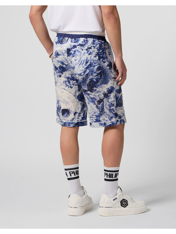 PHILIPP PLEIN PHILIPP PLEIN Szorty materiałowe 29795 Granatowy Regular Fit