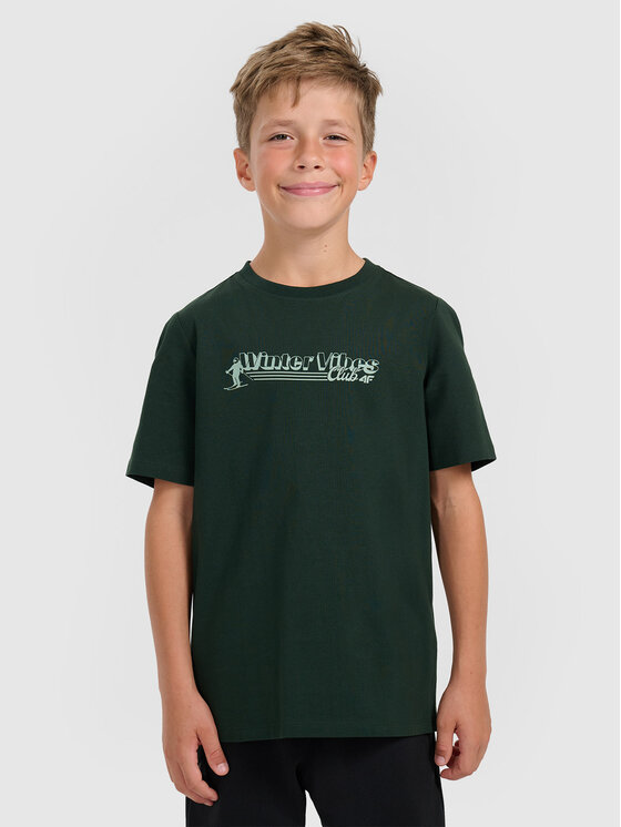 4F 4F T-Shirt APRES SKI Zielony ciemny Regular Fit