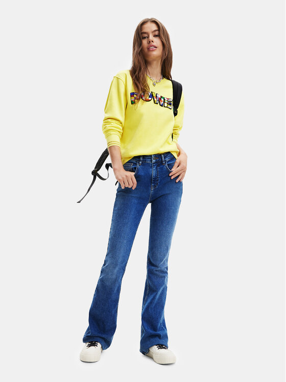 Desigual Desigual Majica dugih rukava 23SWSK01 Žuta Regular Fit