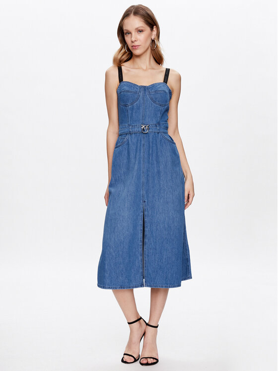 PINKO Pinko Φόρεμα τζιν Attaccante PE 23 PDEN 100700 A0ML Μπλε Regular Fit