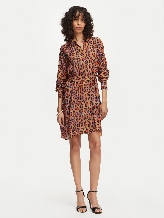 LOLA CASADEMUNT LOLA CASADEMUNT Рокля тип риза MS2616017 Кафяв Regular Fit