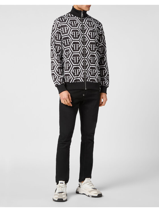 PHILIPP PLEIN PHILIPP PLEIN Bluza 20639 Czarny Jegging Fit